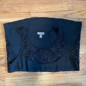 Chelsea28 Black Lace Trim Top XS